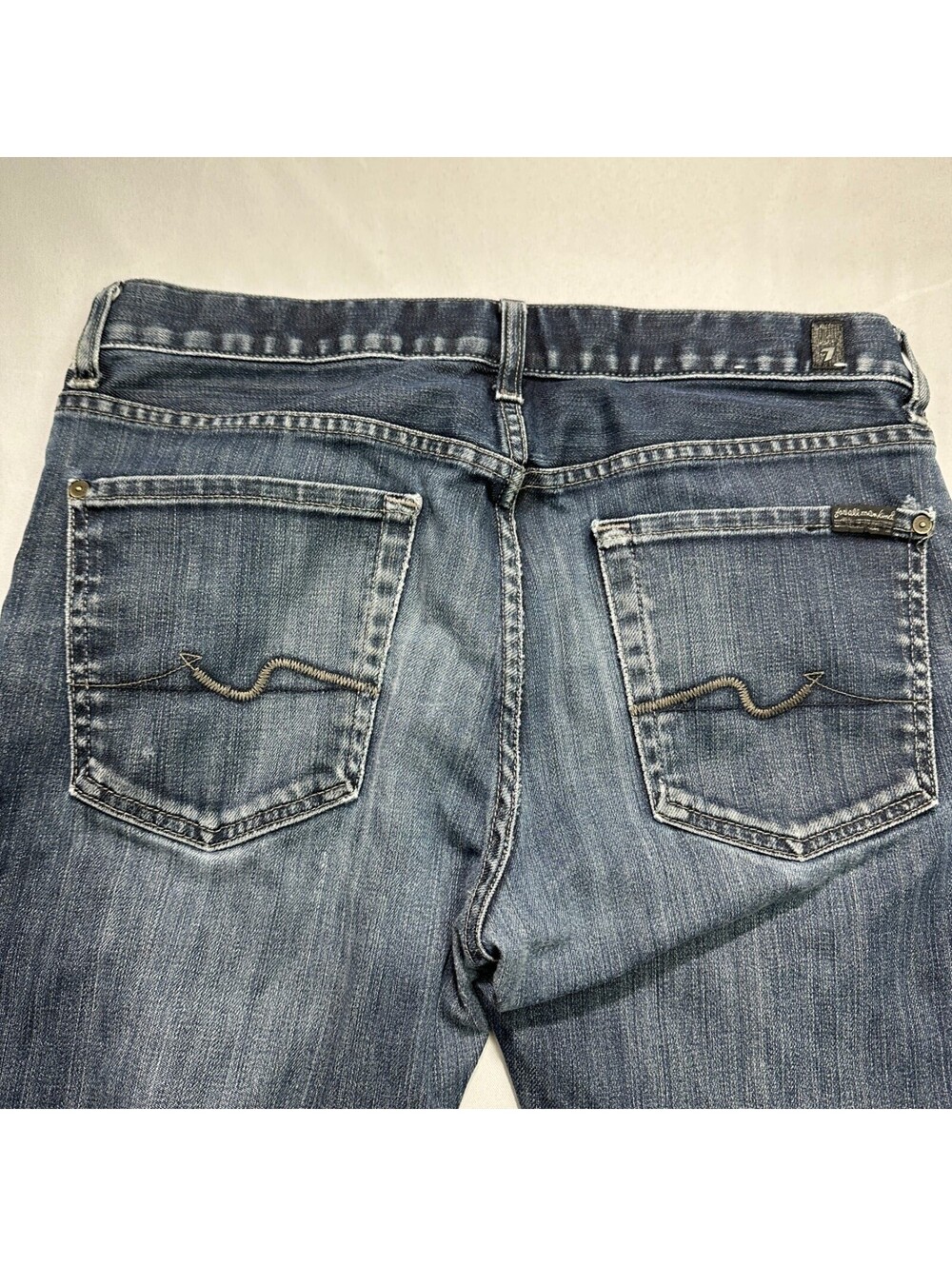 7 For All Mankind Men's Jeans Size 33 Blue Straight Leg